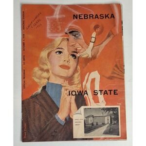Nebraska Iowa State football program October 4 1958 Memorial stadium vtg